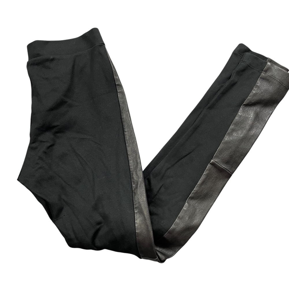 Alice & Olivia 6 Black Leggings Lambs‎ Leather Sides Zipper Closure